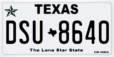 TX license plate DSU8640