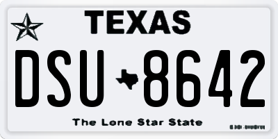 TX license plate DSU8642