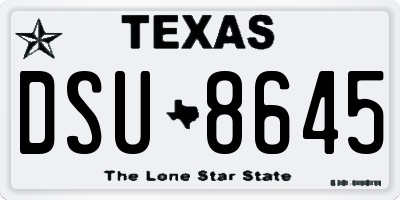 TX license plate DSU8645