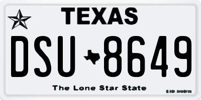 TX license plate DSU8649