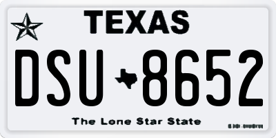 TX license plate DSU8652