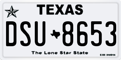 TX license plate DSU8653
