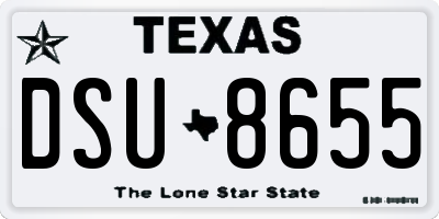 TX license plate DSU8655