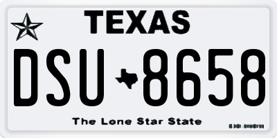 TX license plate DSU8658