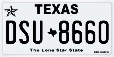 TX license plate DSU8660