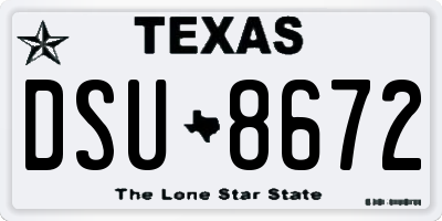 TX license plate DSU8672
