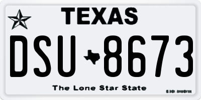 TX license plate DSU8673