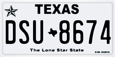 TX license plate DSU8674