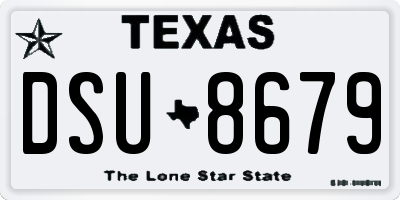 TX license plate DSU8679