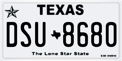 TX license plate DSU8680