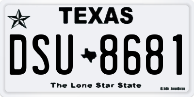 TX license plate DSU8681