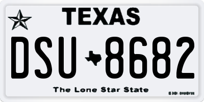 TX license plate DSU8682