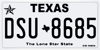 TX license plate DSU8685
