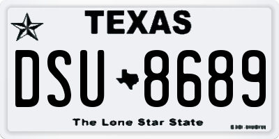 TX license plate DSU8689