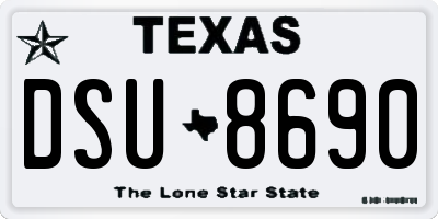TX license plate DSU8690
