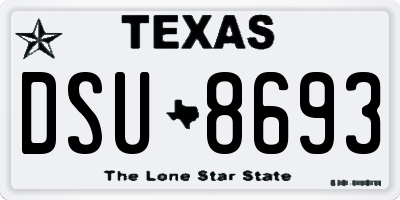 TX license plate DSU8693