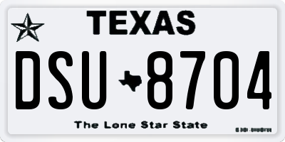 TX license plate DSU8704