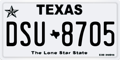 TX license plate DSU8705