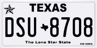 TX license plate DSU8708