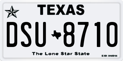 TX license plate DSU8710