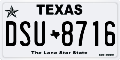 TX license plate DSU8716
