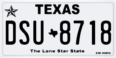 TX license plate DSU8718