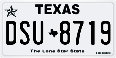 TX license plate DSU8719