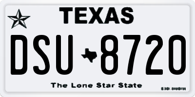 TX license plate DSU8720