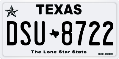 TX license plate DSU8722