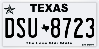 TX license plate DSU8723