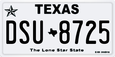 TX license plate DSU8725