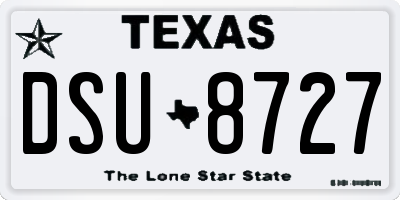 TX license plate DSU8727