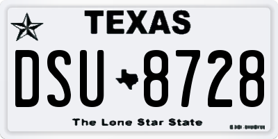 TX license plate DSU8728