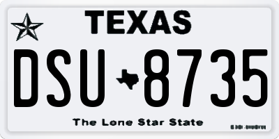 TX license plate DSU8735