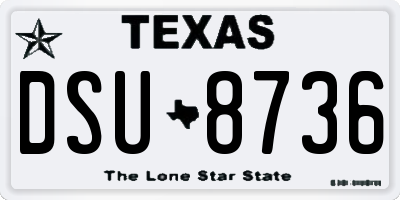 TX license plate DSU8736