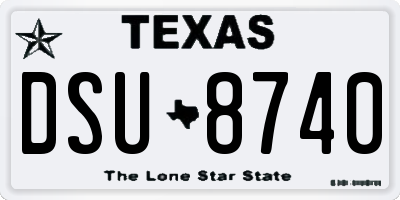 TX license plate DSU8740