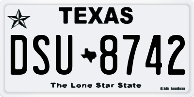 TX license plate DSU8742