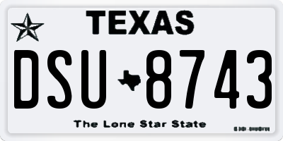 TX license plate DSU8743