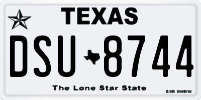 TX license plate DSU8744