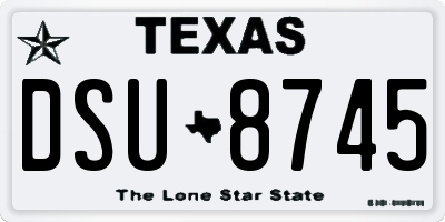TX license plate DSU8745