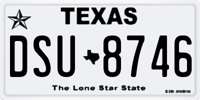 TX license plate DSU8746