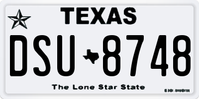 TX license plate DSU8748
