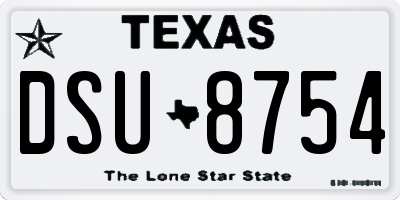TX license plate DSU8754