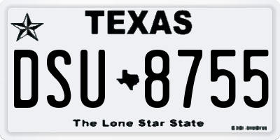 TX license plate DSU8755