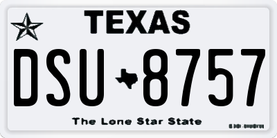TX license plate DSU8757