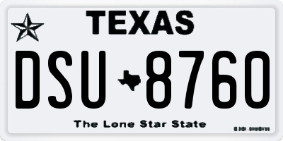 TX license plate DSU8760