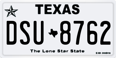 TX license plate DSU8762