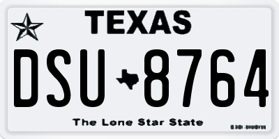 TX license plate DSU8764