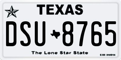TX license plate DSU8765