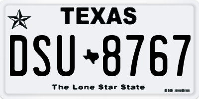 TX license plate DSU8767